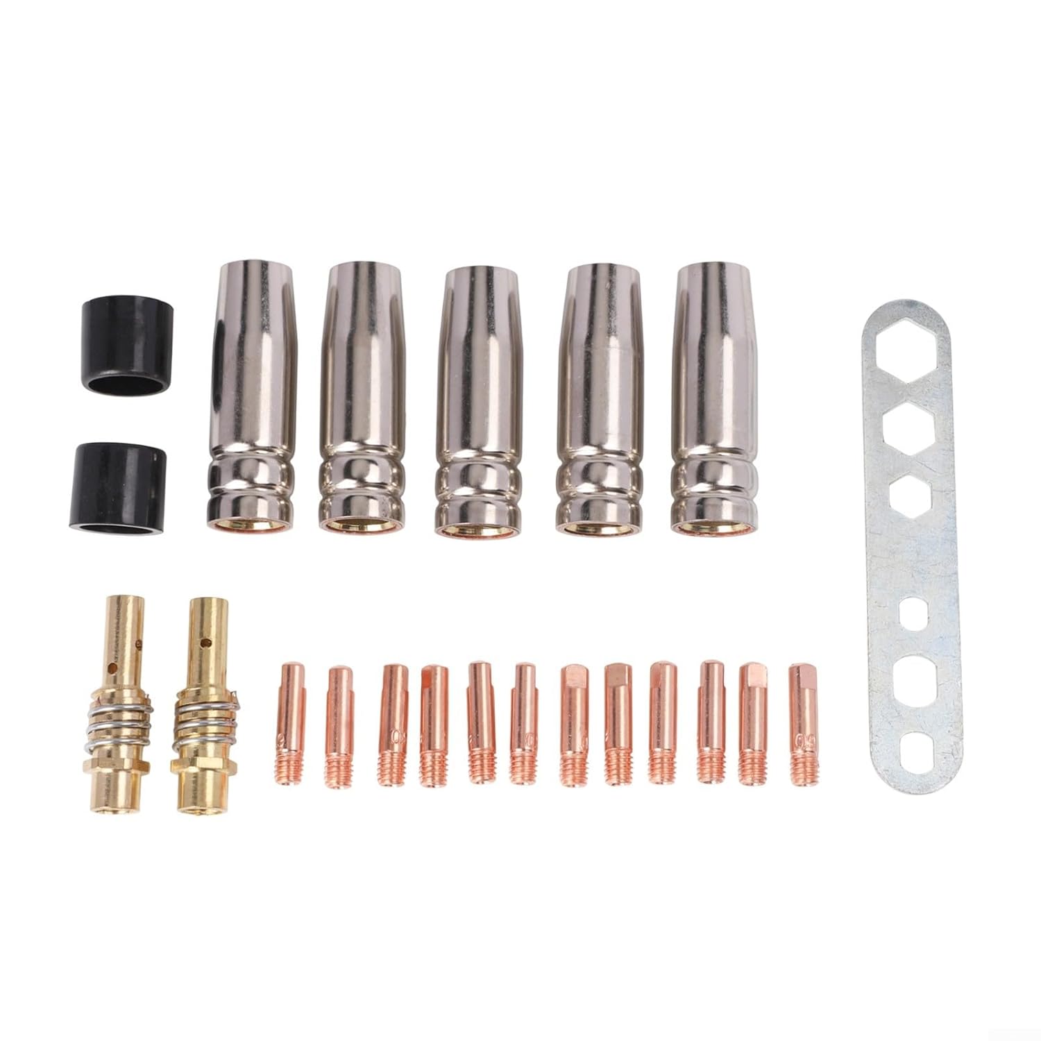 22PCS Welding Nozzles Set with 0.9mm Tips Copper MIG MAG Accessories for AK15 MB15 Torches