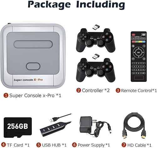 Miniatura 7 de Kinhank Retro Game Console 256GB, Super Console X PRO Built-in 117,000+ Games, Video Game Console Systems for 4K TV HDAV Output, Dual Systems (256G)