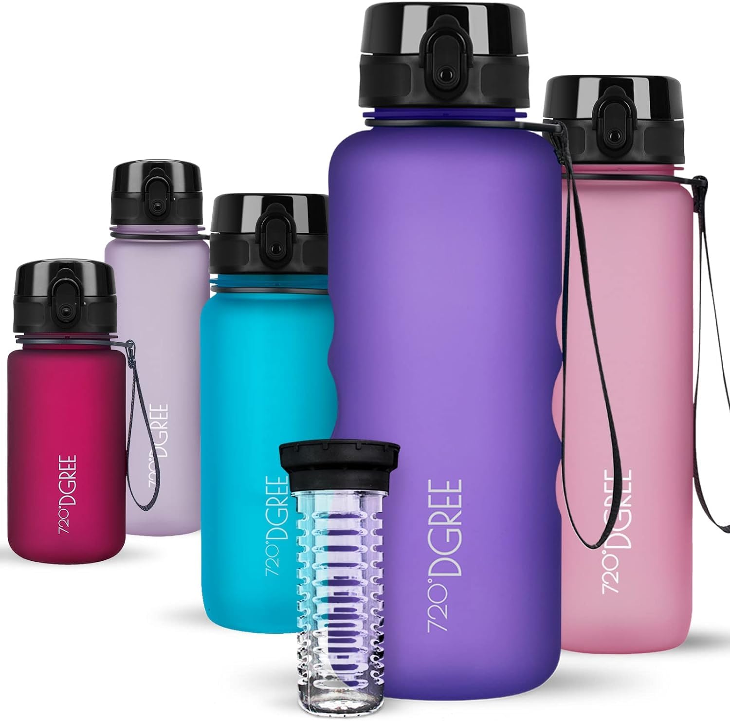 720°DGREE Botella Agua 1 Litro “uberBottle“ - Tamiz-Fruta, softTouch - Sin BPA, Prueba de Fugas, Reutilizable - Cantimplora, Water Bottle ideal para Deporte, Fitness, Gimnasio, Senderismo, Ciclismo — view 234