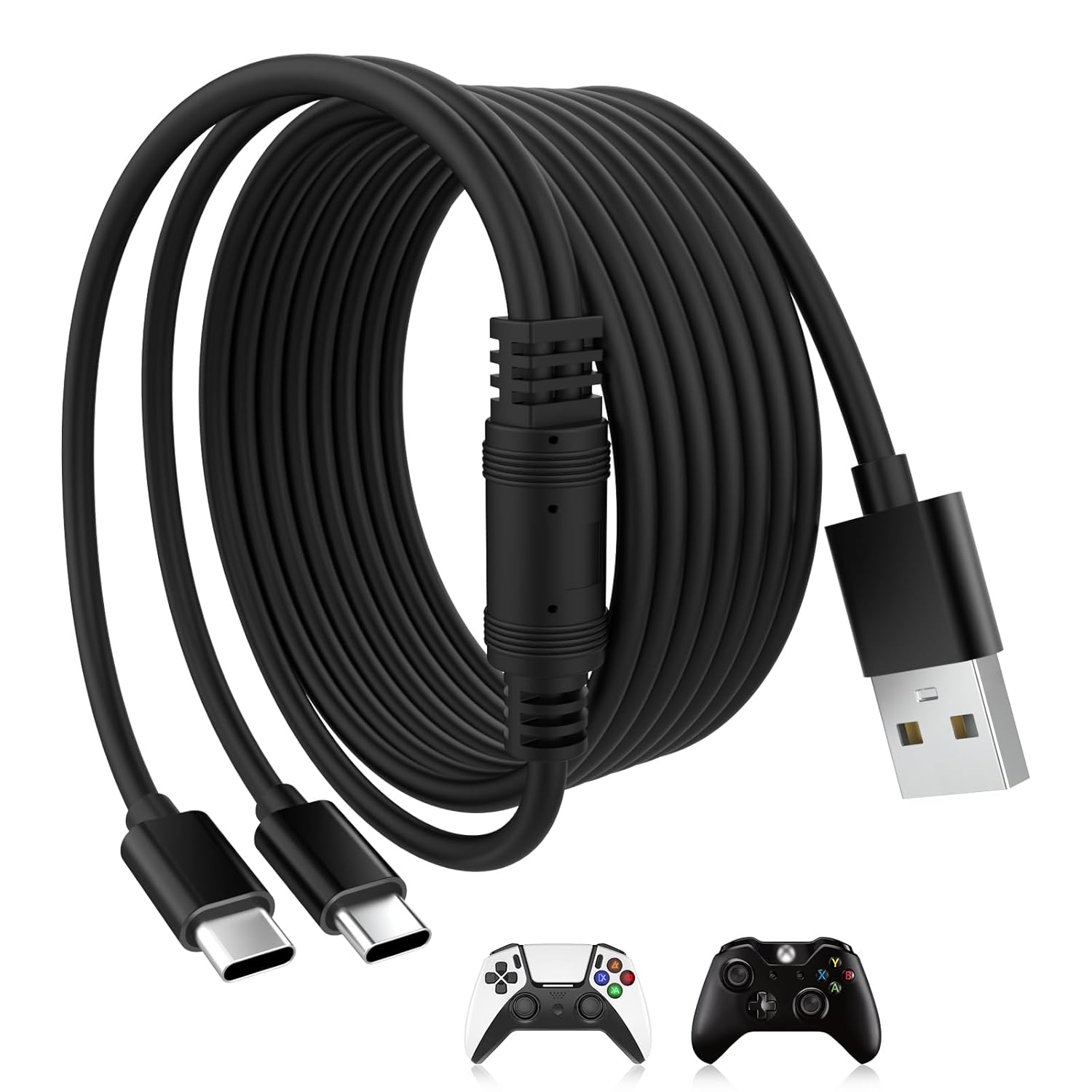 Toxaoii 2 in 1 USB C PS5 Xbox Series Controller Charging Cable, Y