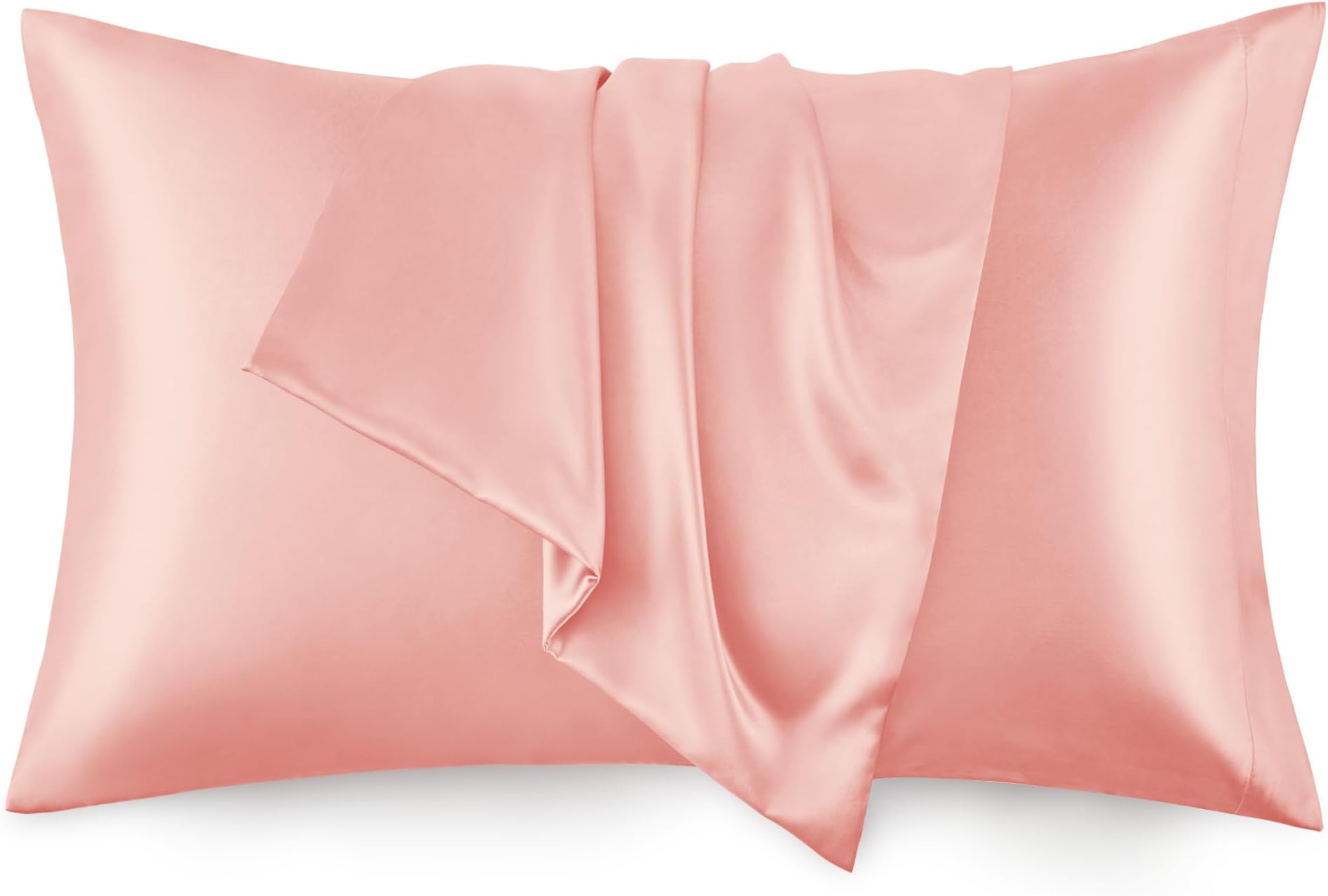 Love's cabin Satin Pillowcase Set of 2 Queen Size 20x30, Cooling Pillow Covers for Hair and Skin, Silky Smooth with Envelope Closure, Similar to Silk, Coral