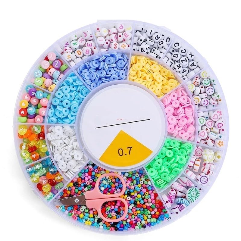 Abalorios Para Hacer Pulseras Kit de fabricación pulseras con cuentas arcilla, DIY letras del alfabeto for manualidades for hacer joyería(Kit 2)