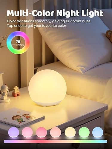 Miniatura 2 de Luz de huevo para guardería, batería de 2600 mAh con tiempo de funcionamiento de 150 horas, luz cálida de 3000 K y RGB 16 colores, atenuación