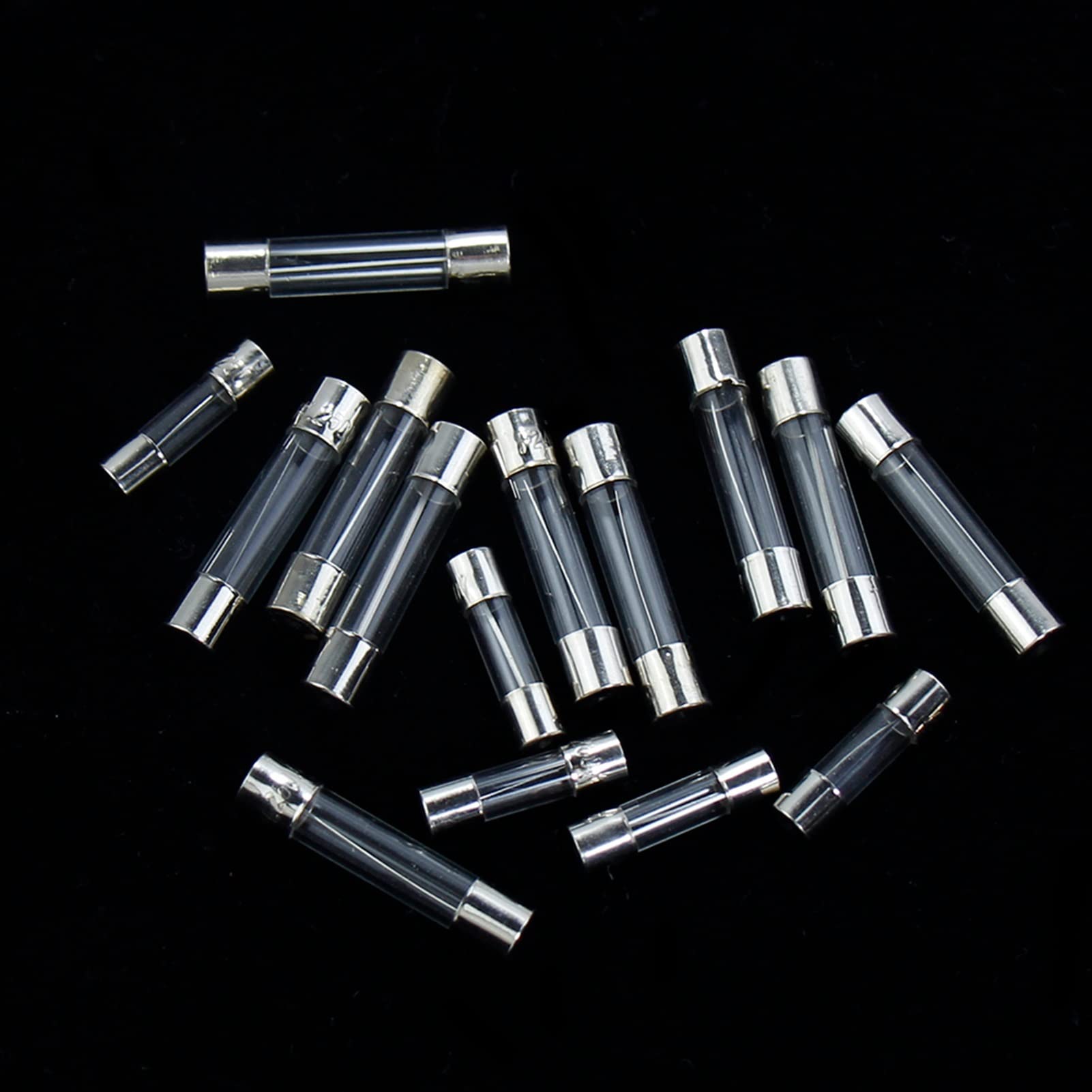 Sicherung 5 x 20 mm, schnell geblasene Glasrohrsicherungen, sortierte Sets, Glassicherungen Glas 82 Stück/100 Stück/250 Stück 1A-20A(100pcs Box)