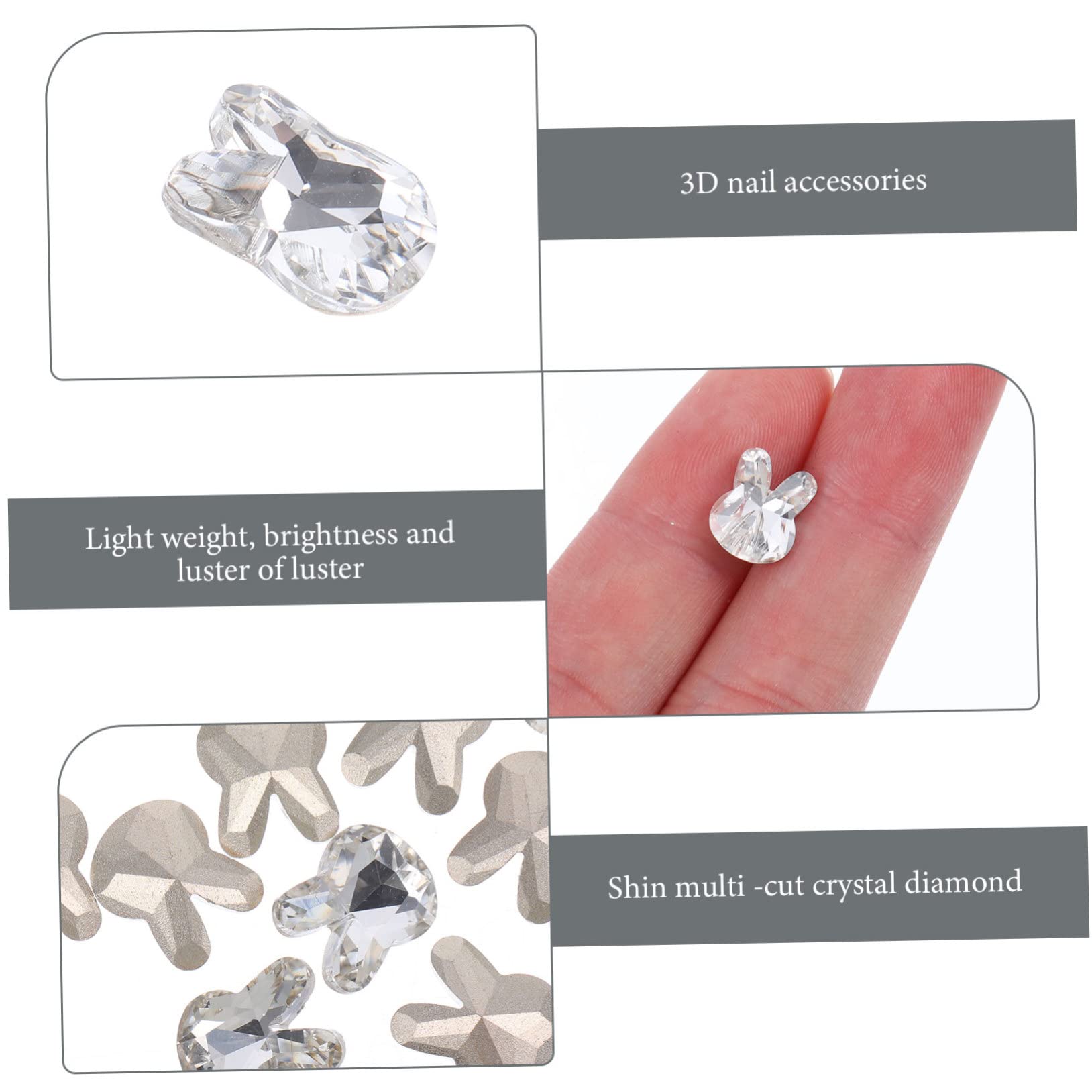 Healvian 80pezzi Ciondoli Per Unghie Tema Coniglio Decorazioni Nail Art Accessori Per Manicure Carini Per Donne e Ragazze