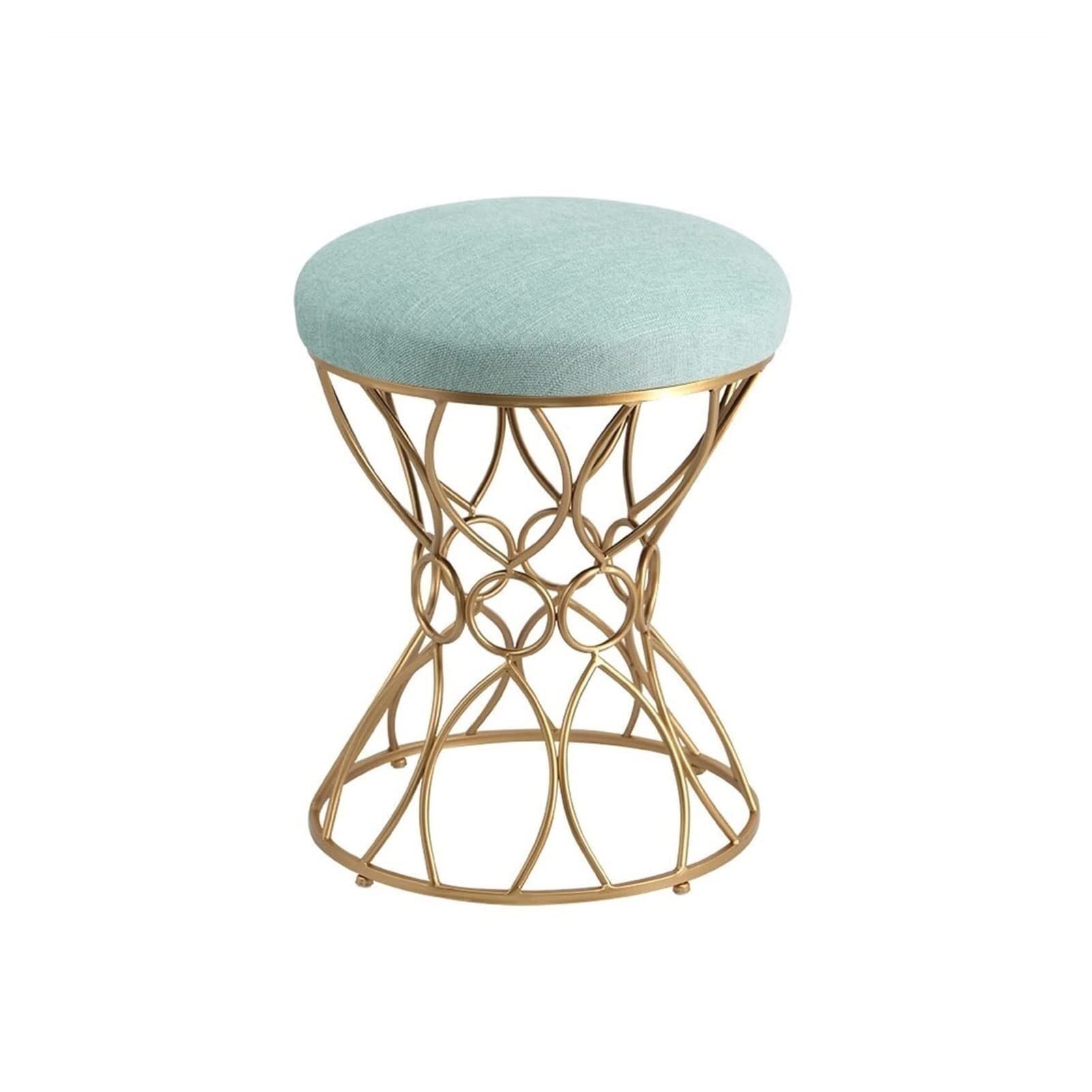 Taburete de piano ergonómico y asiento de maquillaje azul estable
