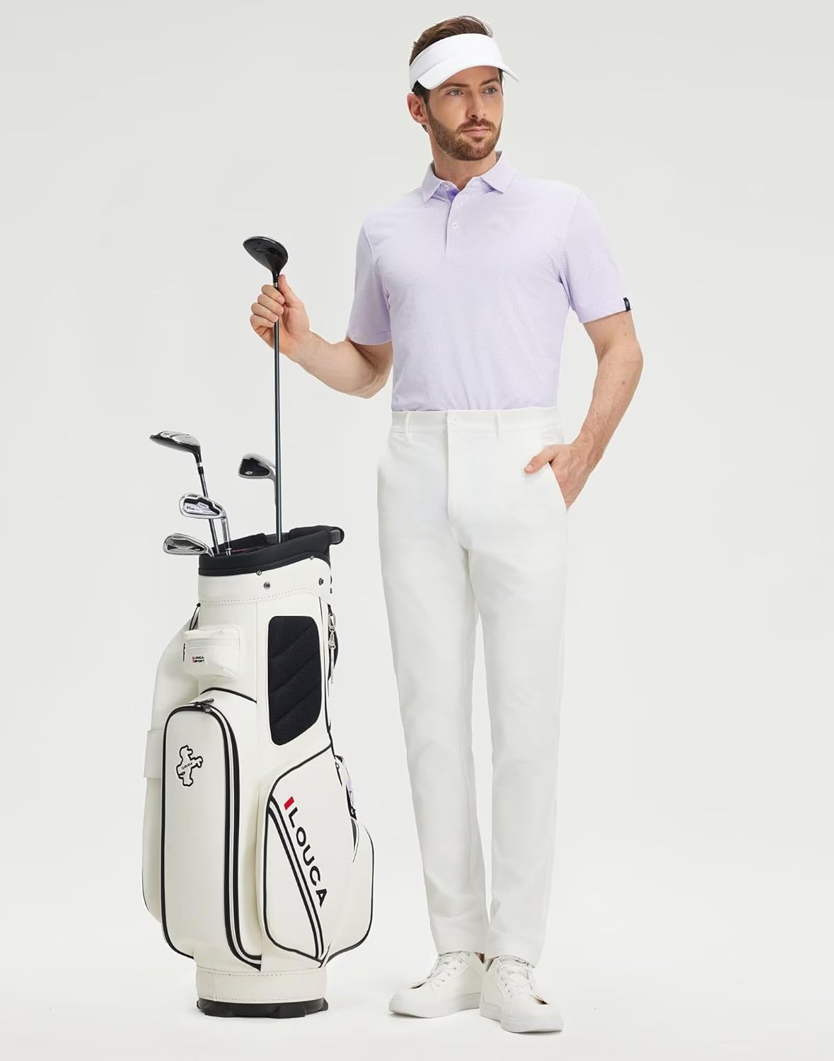 M MAELREG Mens Polo Shirts Short Sleeve Performance Stretch Casual Dry Fit Collared Jacquard Golf Polo Shirts for Men