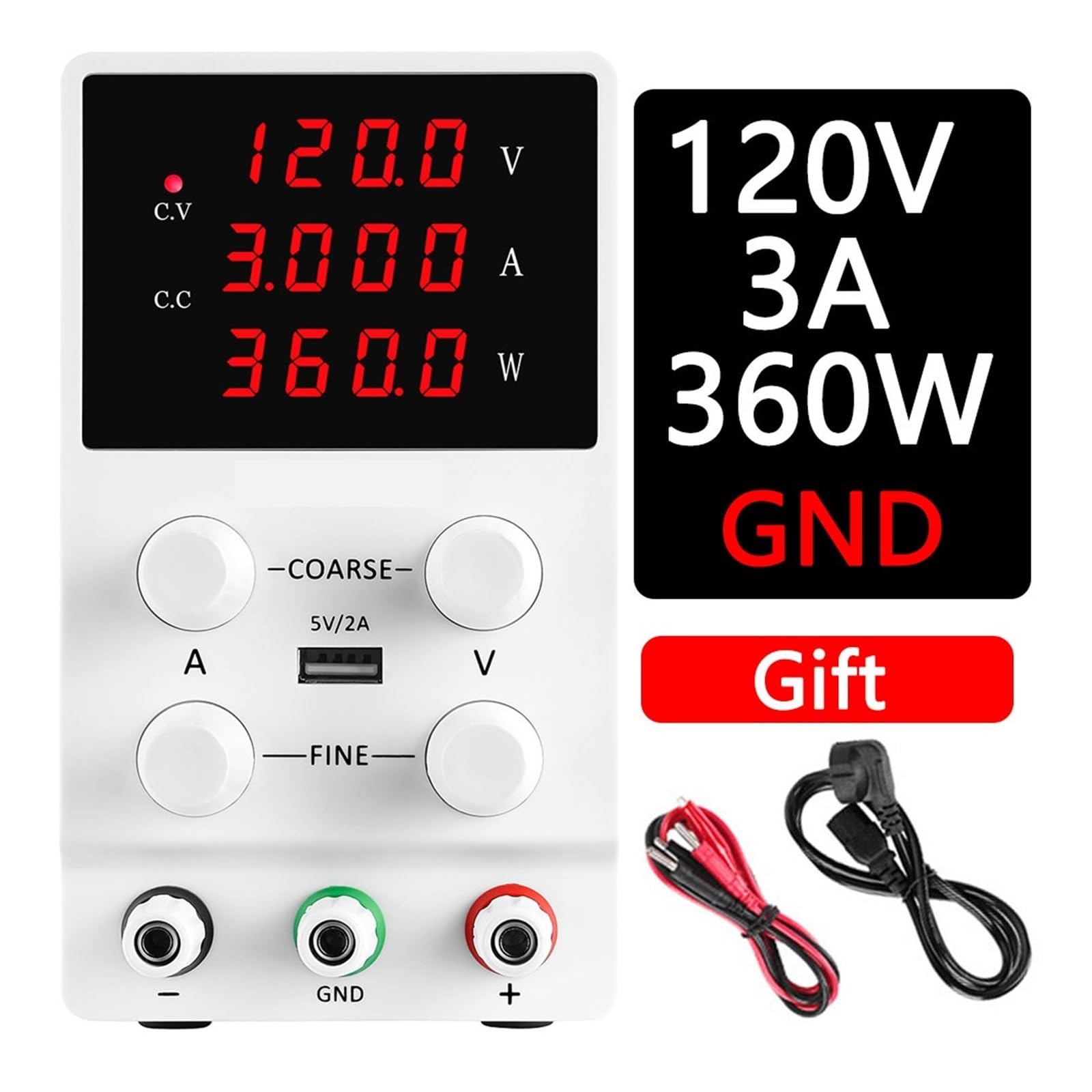 Zasilacz DC 30 V 10 A 5 A Zmienny zasilacz stołowy Regulowany zasilacz laboratoryjny 60V 5A 120V 3A Regulator napięcia (Sps1203 White, 220V)