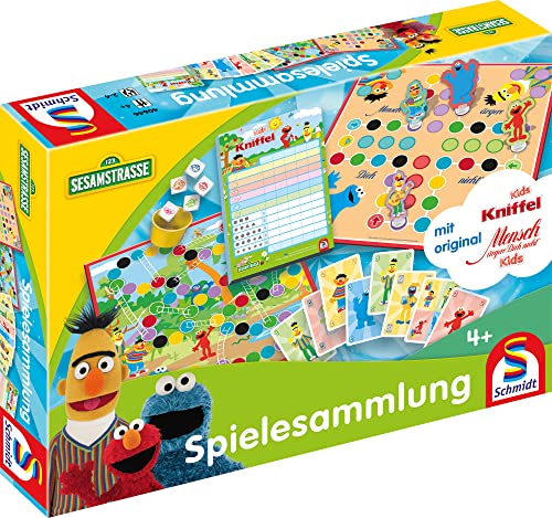 Schmidt Spiele 40646 Kinderspielesammlung im Sesamstraße Design [Exklusiv bei Amazon]