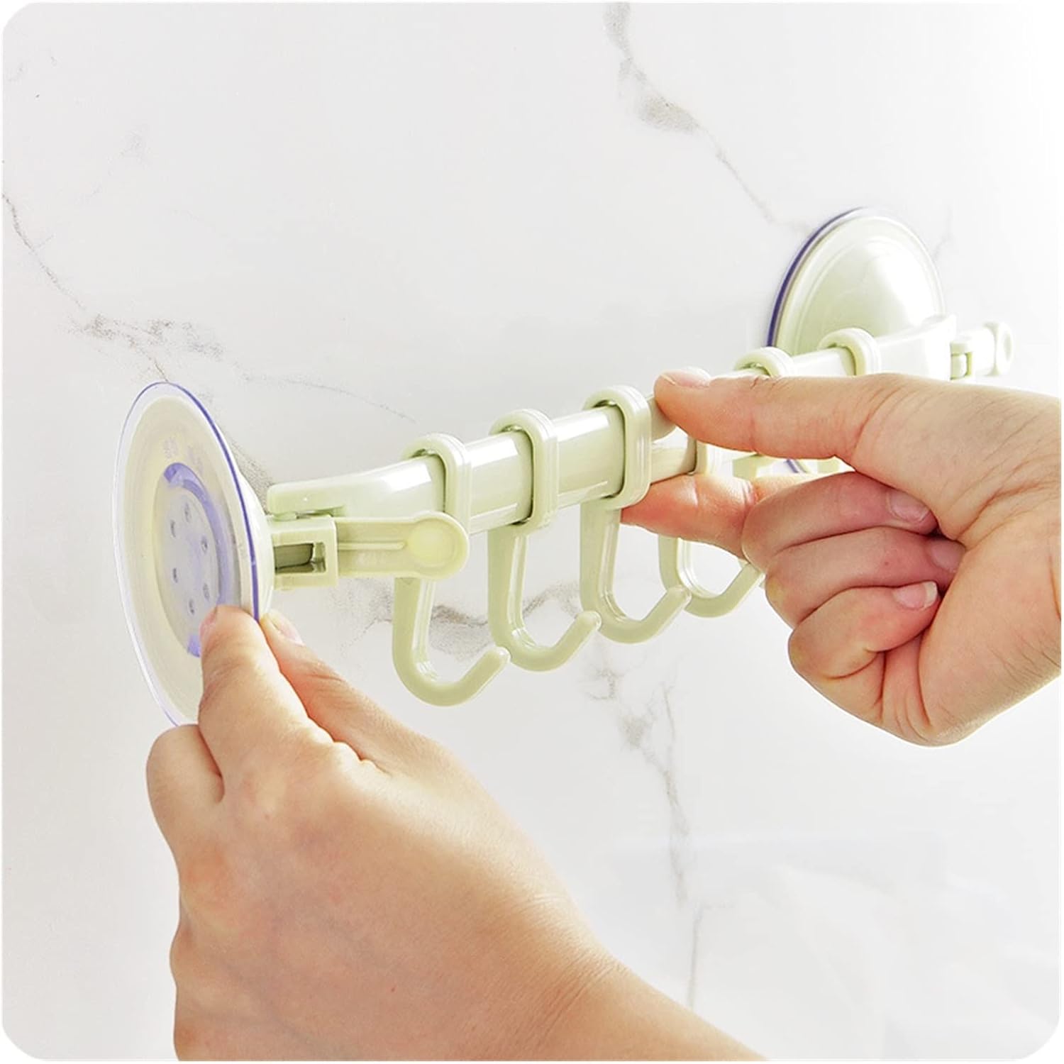 Suction Wall Hanging Stand Hook Kitchen Bathroom Hanger Supper Power Vacuum Sucker Suction Hooks Adjustable -35 Towel Rack(Green)