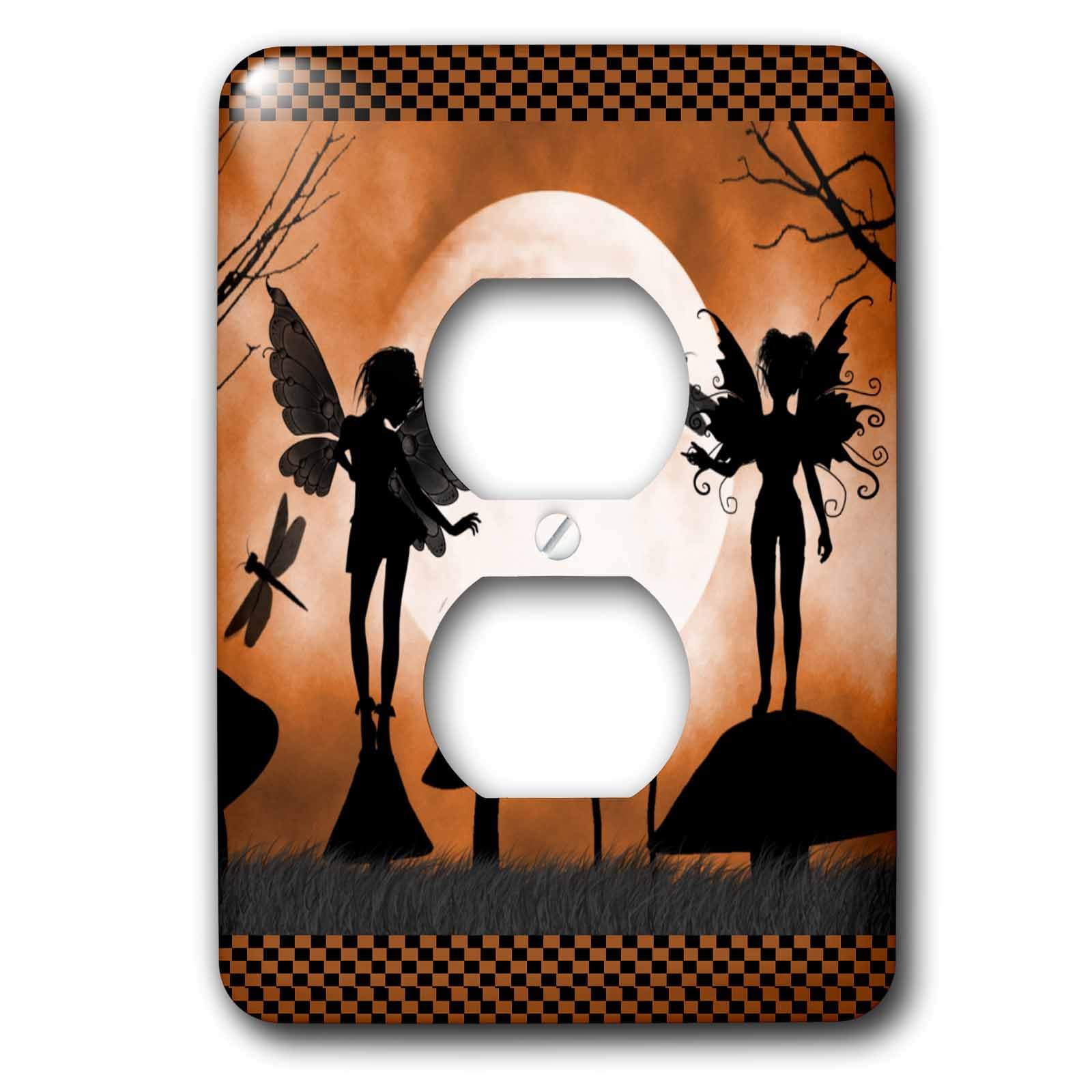 Fées et libellules lune orange masquer prise double usée avec élégance