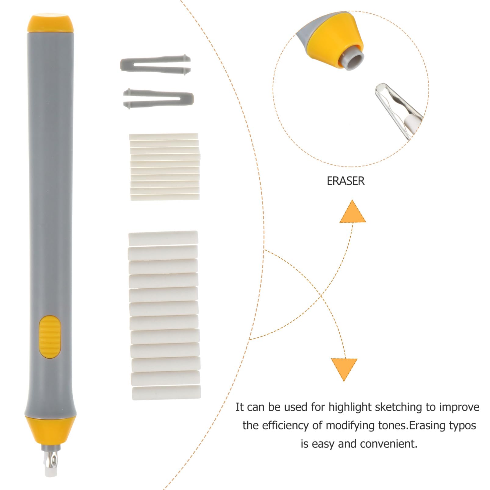 3 Set gomma elettrica gomma da cancellare a batteria portatile da disegno elettrica cancellare per e materiale scolastico automatica AbS Grey