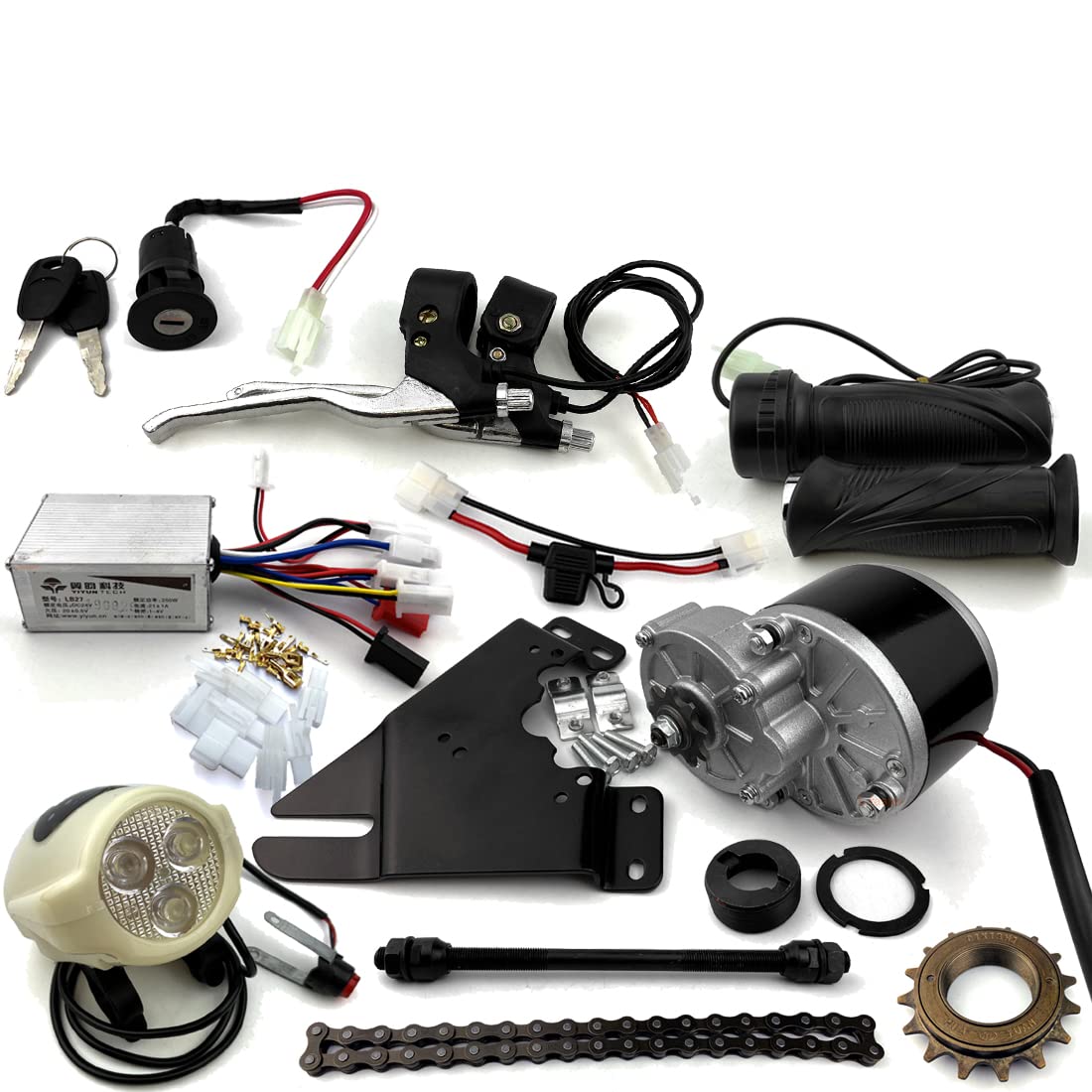 L-faster 24V36V 250W Electric Bicycle Motor Kit E-Bike Conversion Kit Simple DIY Ebike Motor Homemade EBike Cool Change Kit Modified Bike