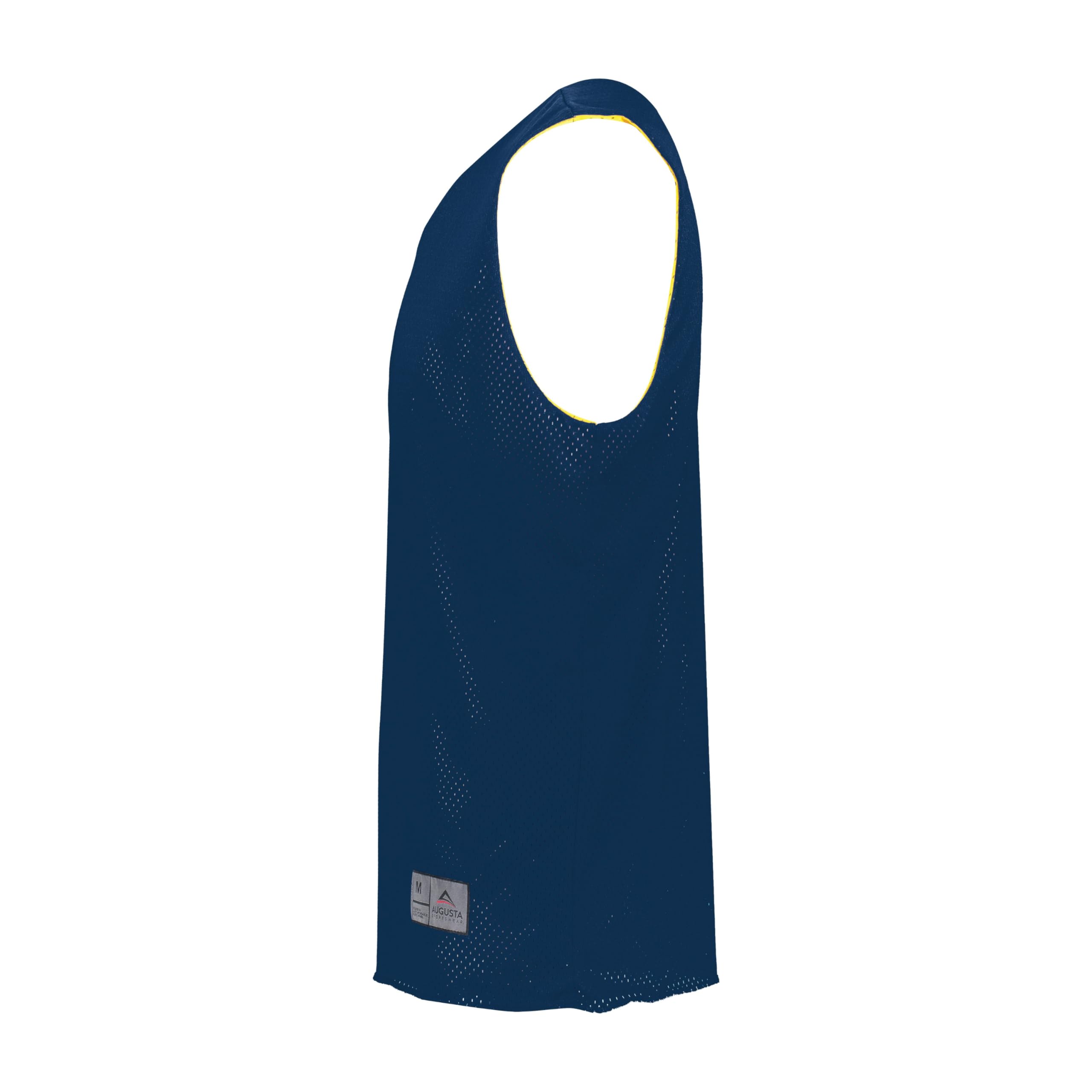 Augusta Sportswear Men's Standard Tricot Mesh Reversible Jersey 2.0, Navy/Gold