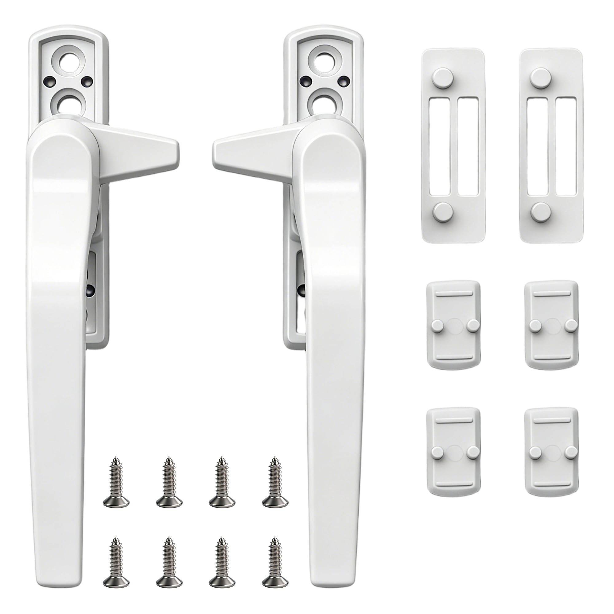 SHIQUAN 2 Pcs Window Handle, White Window Handle Replacement, UPVC Double Glazing Window Handles, Childproof Mechanism for Home Office