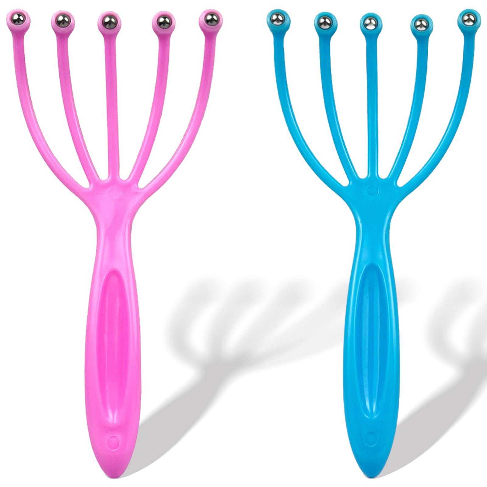 2 Pcs Portable Scalp Massager Set Manual Head Massagers with 360 Rolling Balls for Stress Relief