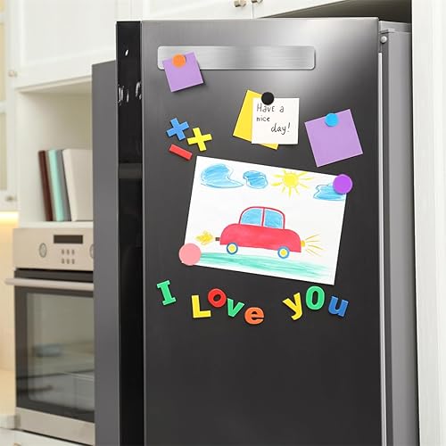 Miniatura 4 de 5 tiras magnéticas para anuncios, de hierro inoxidable, autoadhesivas, sin marco, con 10 botones magnéticos para notas, notas, oficina, escuela,