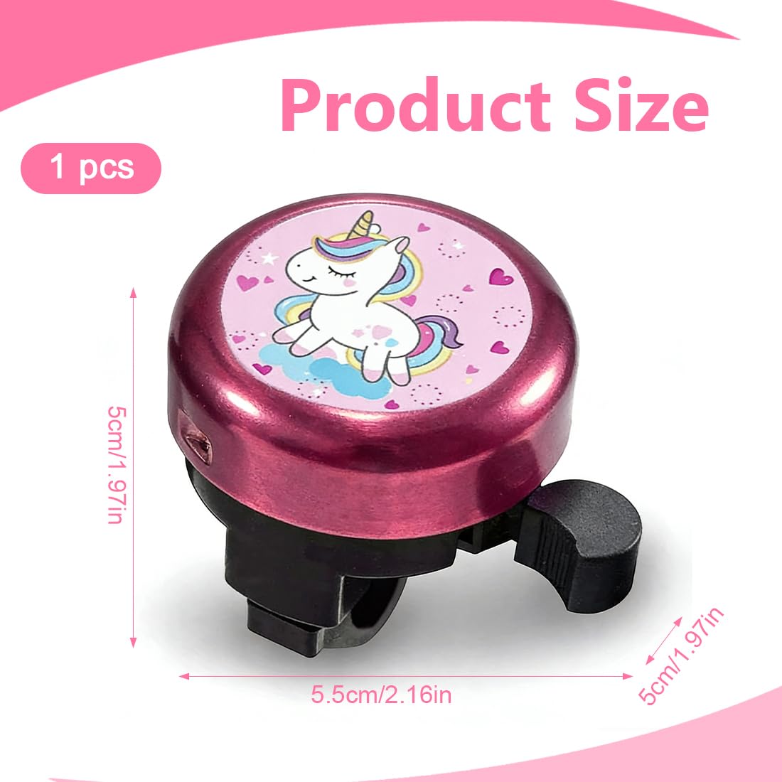 1 Pezzi Campanello Bicicletta per Bambina, Campanello Bici in Metallo per Ragazze Ragazzi, per Bicicletta Scooter Triciciclo Come Regalo per Compleanni Natale Giornata dei Bambini - 3