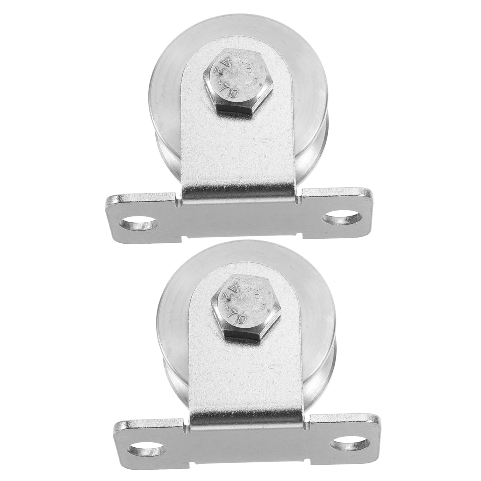 Puleggia per Cavi in Acciaio Inox da 48mm Cuscinetti Interni | 2 Pezzi, Scanalatura a U, Argento, per Porte Scorrevoli e Sistemi a Pulegge