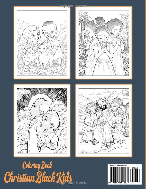 Christian Black Kids Coloring Book: The Beauty And Diversity Of Little African American Coloring Pages Features Children Bible Believers Illustrations For Kids, Teens & Adults Anxiety Relieving - Image 2