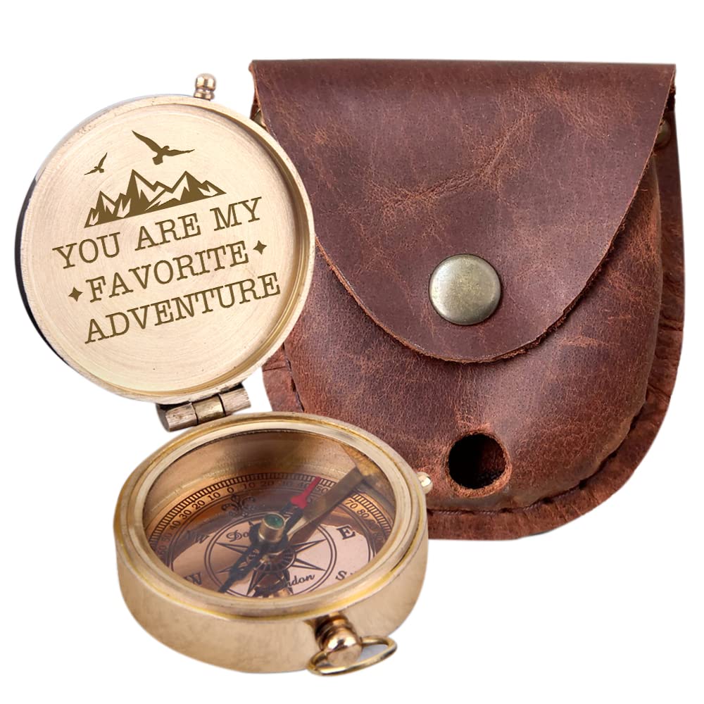 Brújula de bolsillo grabada - Regalos de aniversario para hombres, regalos para cazadores, regalos de relación de larga distancia, brújula de supervivencia, brújula de senderismo,