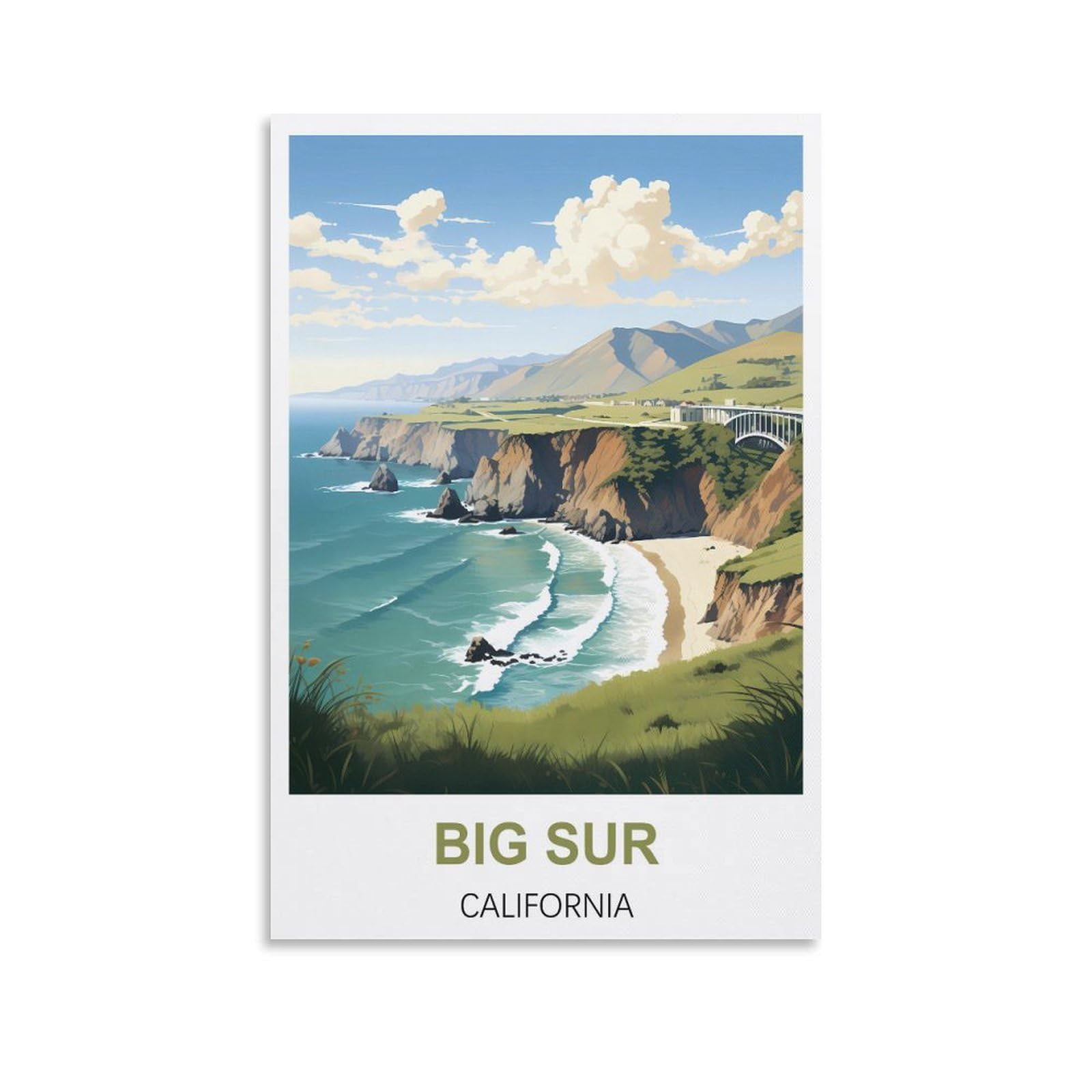 Tin Signs Retro,Big Sur California,Vintage Bar Club Cave Home Kitchen Rustic Wall Art Decor Funny Sign 15x30cm