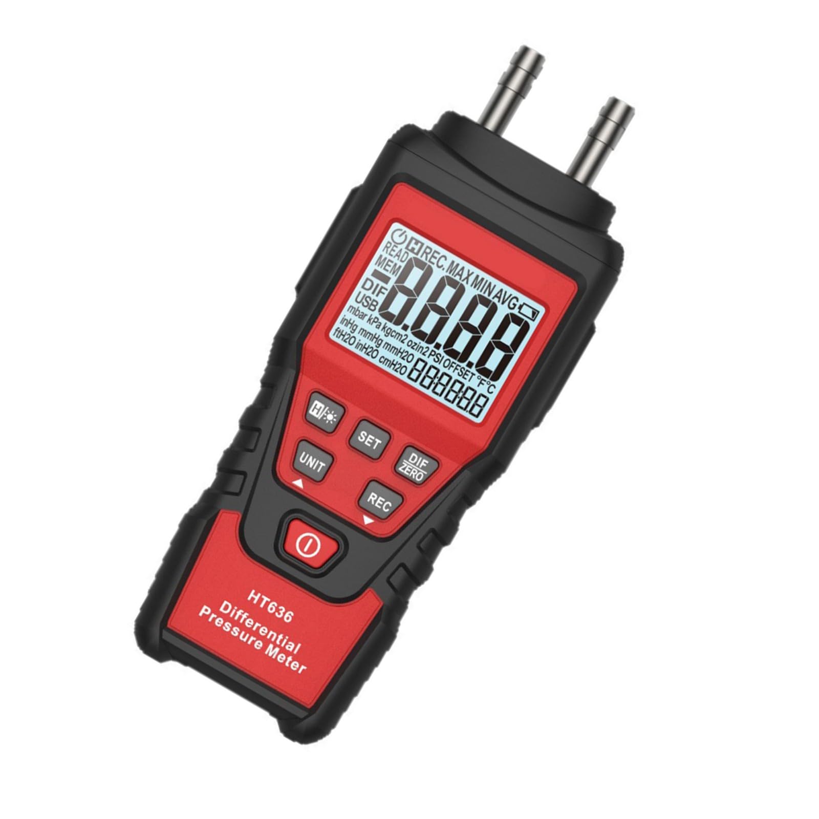 Compact Digital Pressure Gauge with Data Hold Function Pressure Measure for Field Diagnostics & Equipment Calibration Transportable Distinctive Manometer