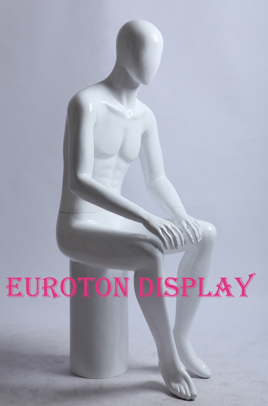 Euroton XM-16B weiß lackierte abstrakte sitzende Schaufensterpuppe Mannequin Mann