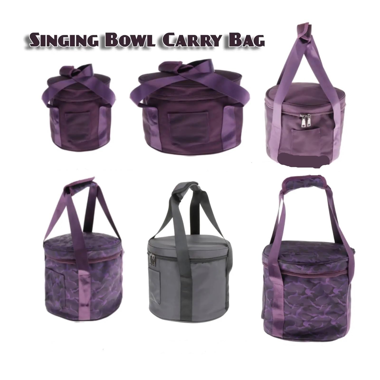 Bolsa para cuencos tibetanos Funda de transporte almacenamiento algodón portátil, bolsa cristal for cantar, for meditación, Yoga, piezas for cuencos(Purple B 12inch)