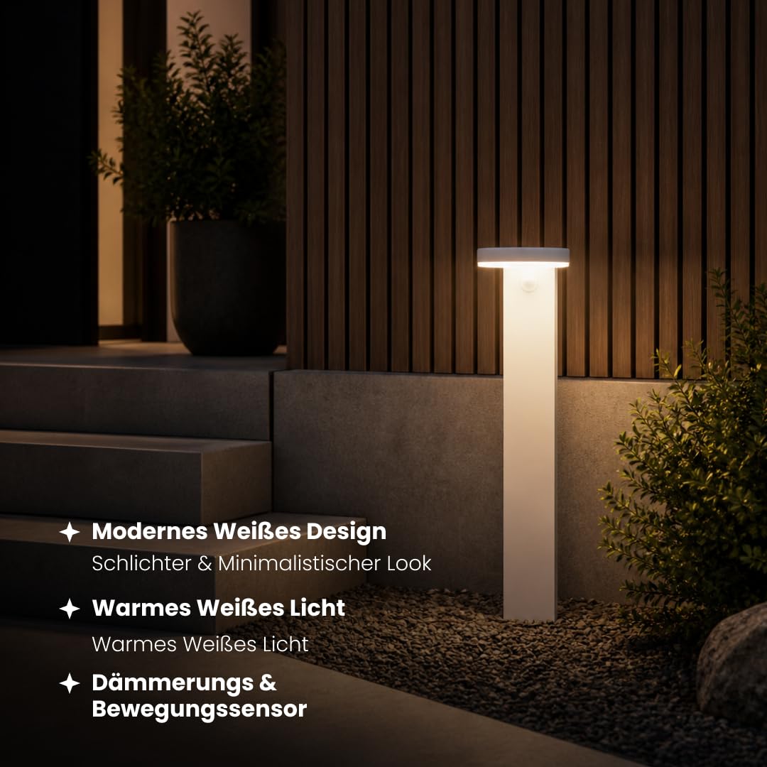 Star Trading Solar Wegeleuchte mit Bewegungsmelder – 500 Lumen & 70 lm Dauerlicht, LED warmweiß 3000K, Dämmerungssensor, 60 cm – Gartenleuchte für Wege & Einfahrten