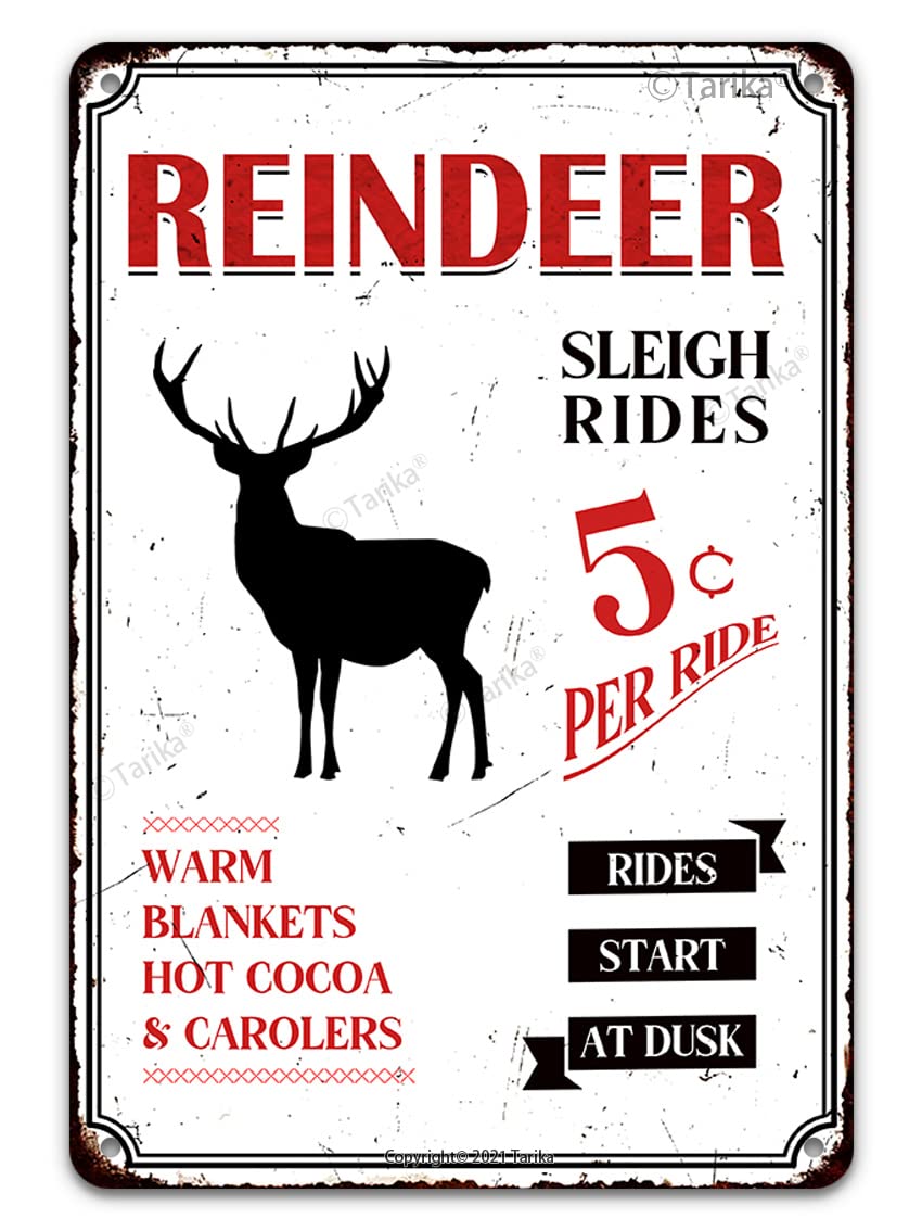 Tarika Candy Cane Coffee and Cocoa Shoppe Funny Vintage Metal Tin Sign Wall Decor for Home, Farmhouuse, Bar, Restaurants, Cafe, Pub, 12x8 Inch