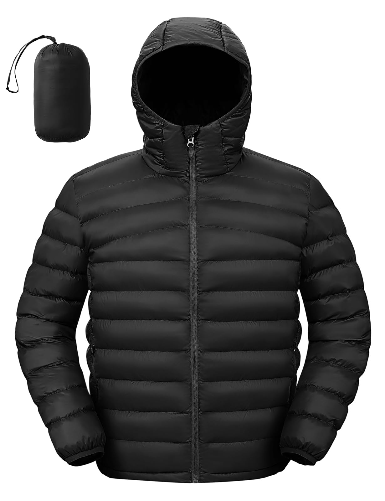 TBMPOY Mens Lightweight Packable Puffer Jackets Hooded Winter Bubble Coat Warm Water-Resistant for Travel Casual Hiking