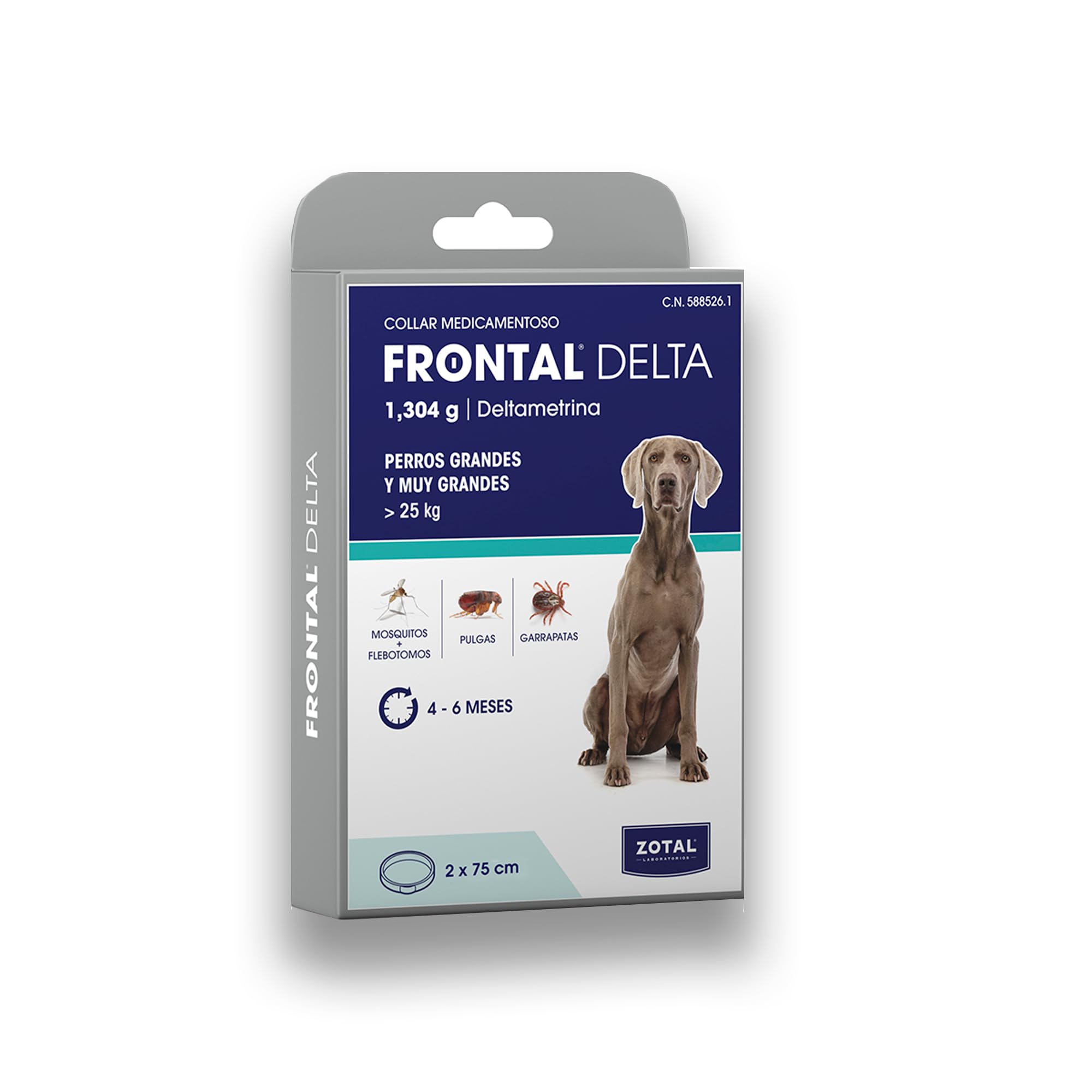 Pack x2 Collares Antiparasitario Frontal Duo Delta para Perros Grandes + 25 KG Muy Efectivo | Efectivo en Pulgas, Garrapatas y Mosquitos + Flebotomos (Leishmaniosis) Duración 4-6 Meses | Nexum Market