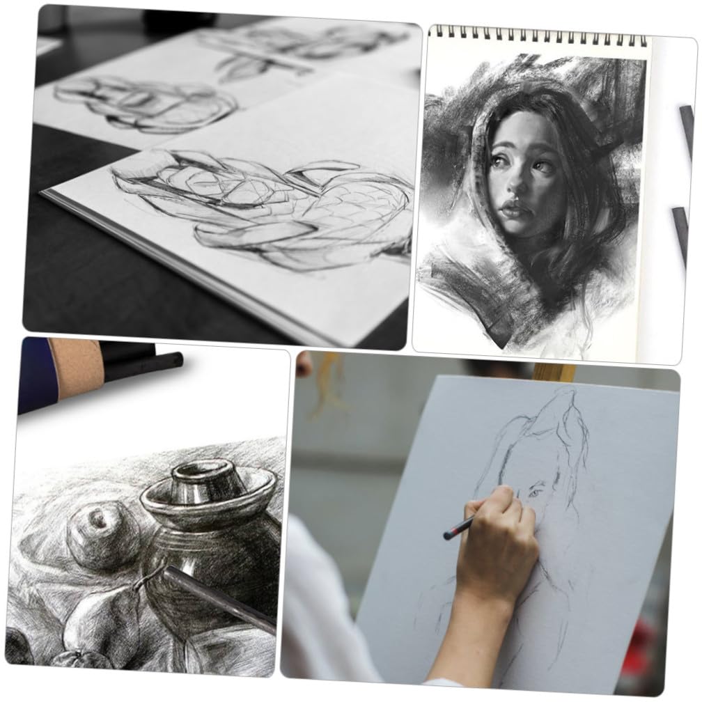 SEWACC 75piezas Lápices De Carboncillo Para Dibujo y Esbozo Herramientas De Pintura Para Artistas y Estudiantes Carboncillo De Sauce Para Creaciones Artísticas