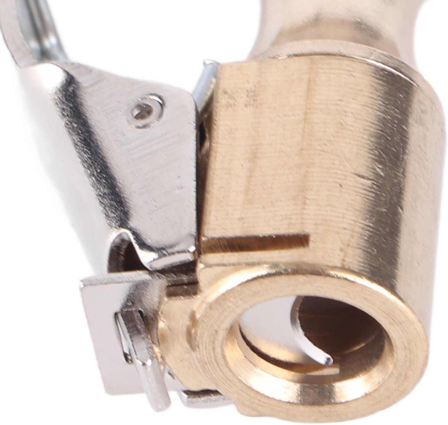 Air Chuck with Clip Adapter, Brass Locking Tire Inflator Nozzle Adapter Connect, Heavy Duty Closed Flow Lock On Tire Chuck with Clip, Tire Air Chuck with Clip Adapter