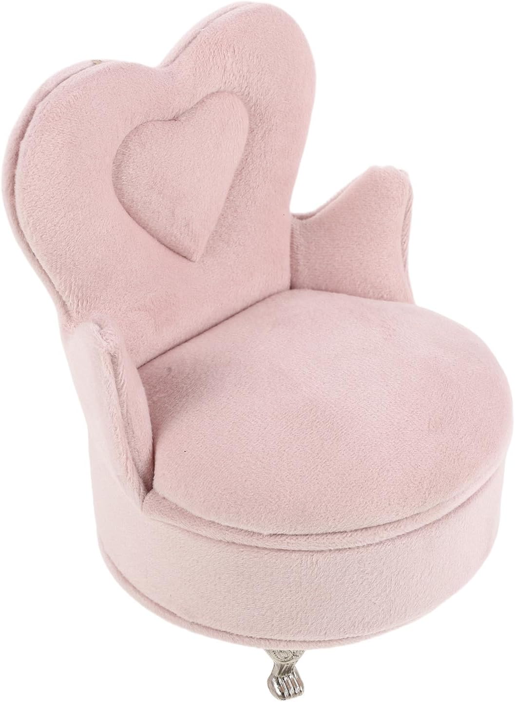 Pink Miniature Couch Jewelry Box Organizer for Women, Compact