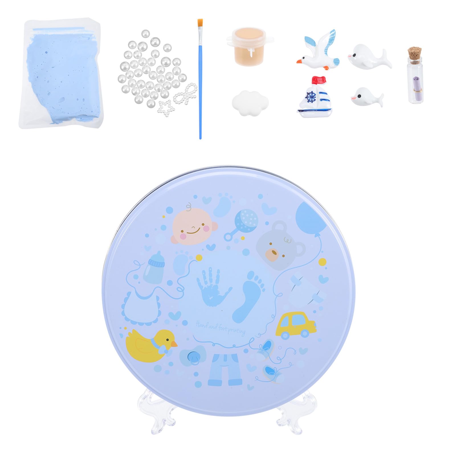 TOYANDONA 1 Juego Huellas De Los 100 Días Del Bebé Primeros Artículos De Agarre De Cumpleaños Regalos De La Fiesta De Bienvenida Bebé Kit De Adorno De Huella Lanugo Recién Nacido Lodo