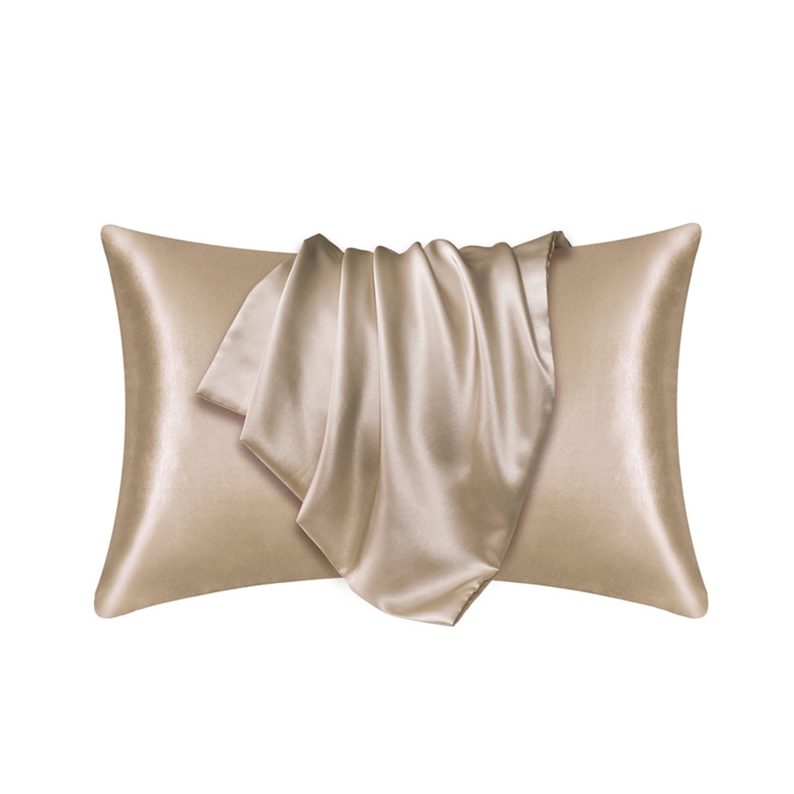 Silky Pillow Covers, Satin Hair Beauty Pillowcase Multicolor 51x(66-76) cm(Golden,1PCx51x66cm(20x26in))