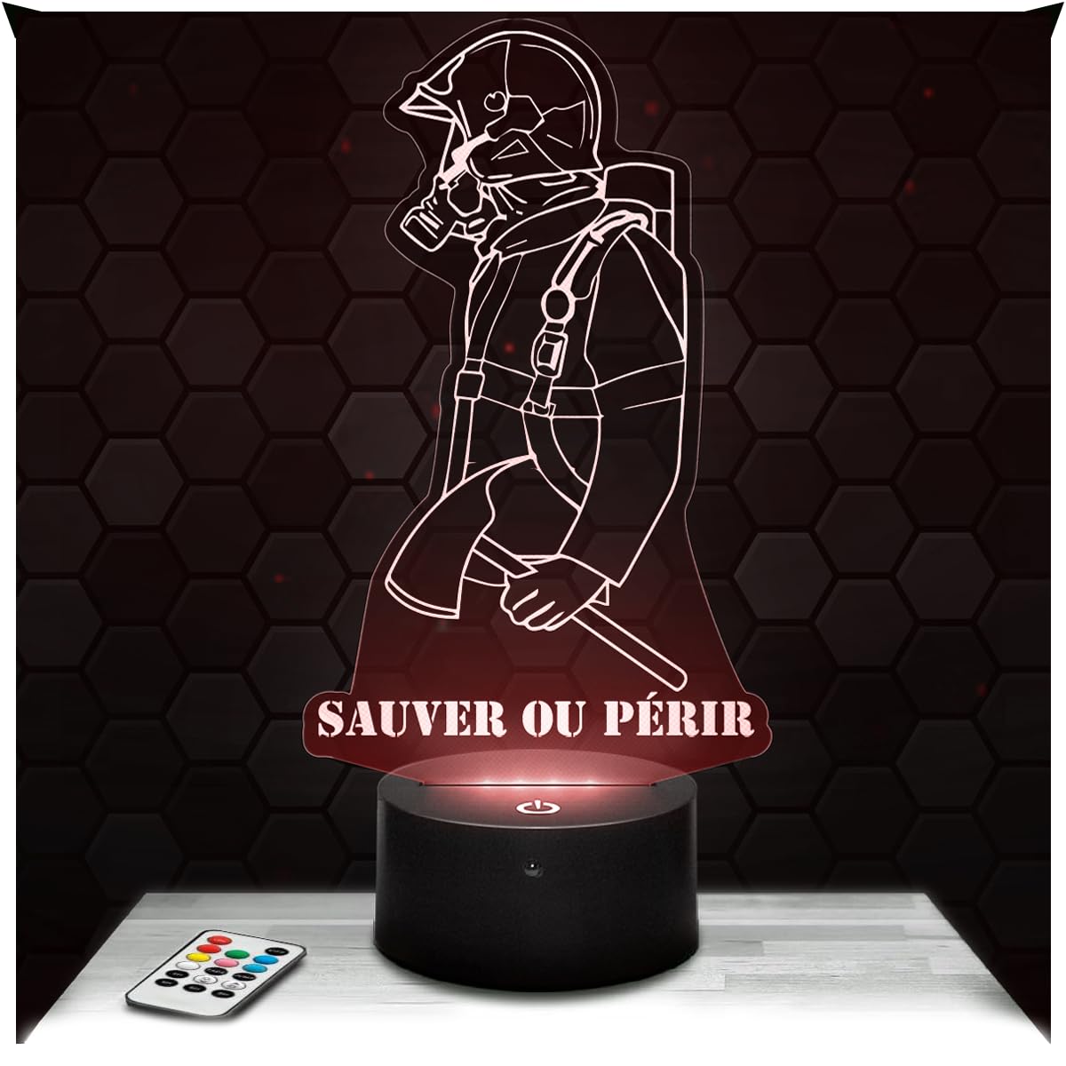 Lampephoto.fr - Lampada 3D Vigile Del Fuoco, Luce Notturna Tattile Vigile Del Fuoco, Illusione 3D Led, Idea Regalo di Natale per Ragazzi e Ragazze Lampada da Notte per Bambini o Adulti TOP