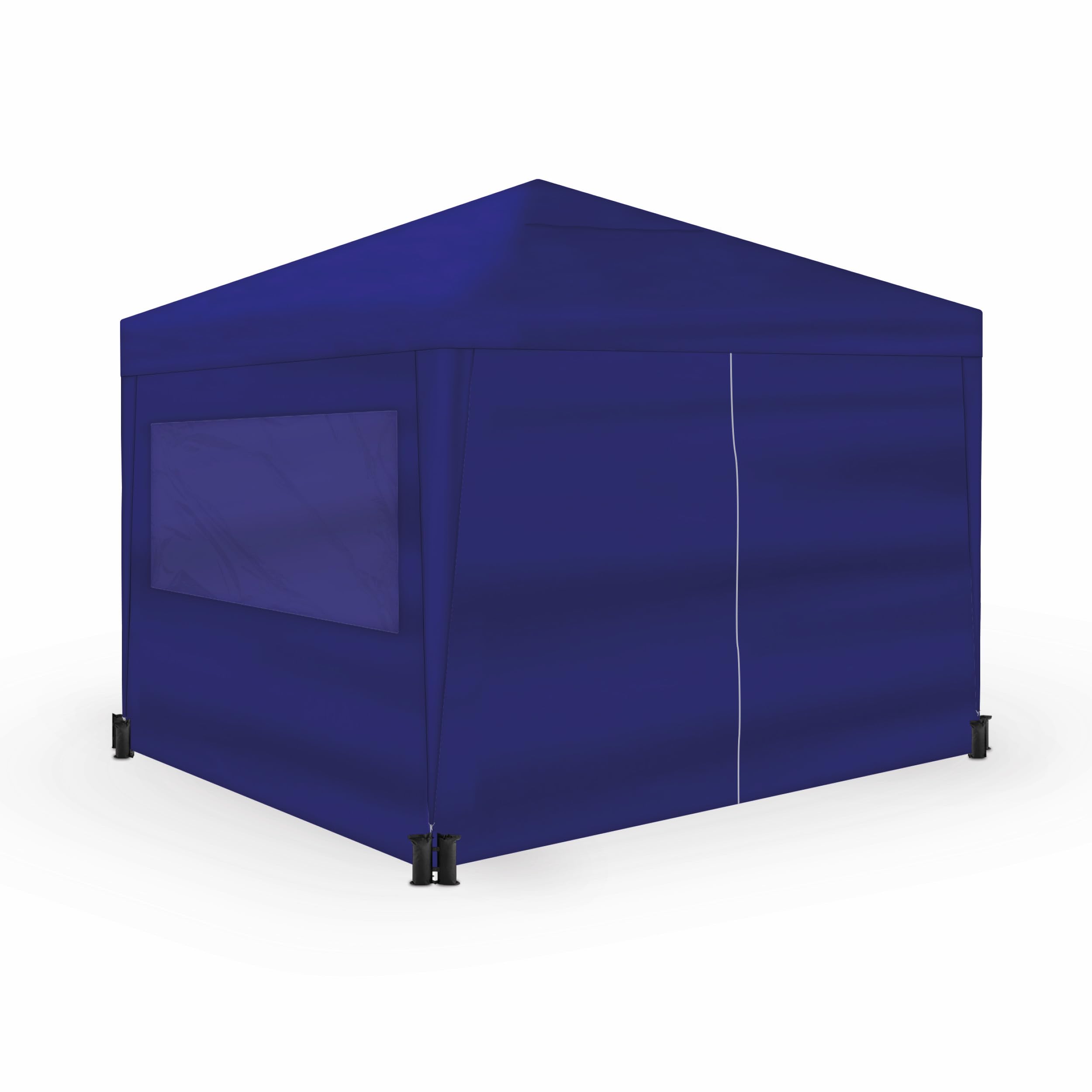 Wasabi - Carpa Plegable 3x3m – 4 Paredes Laterales – 4 Bolsas de Arena, Piquetas y Cuerdas de Fijación – Saco de Transporte - Pérgola de Nylon – Cenador para Jardín Exteriores Camping Fiestas (Azul)