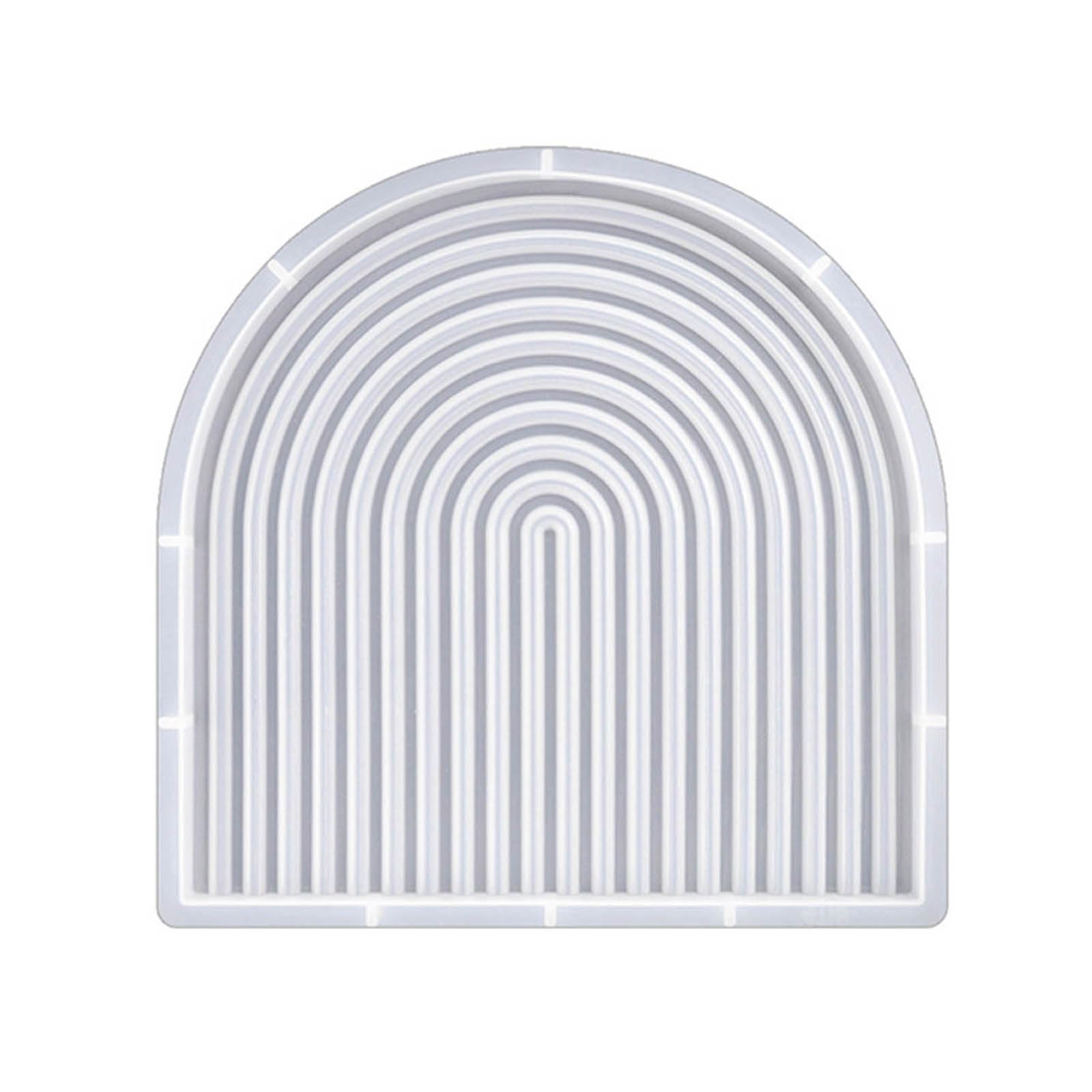 NEWFT Silicone Door Striped Pattern Epoxy Resin for Cup Pad Home Ornaments Tray