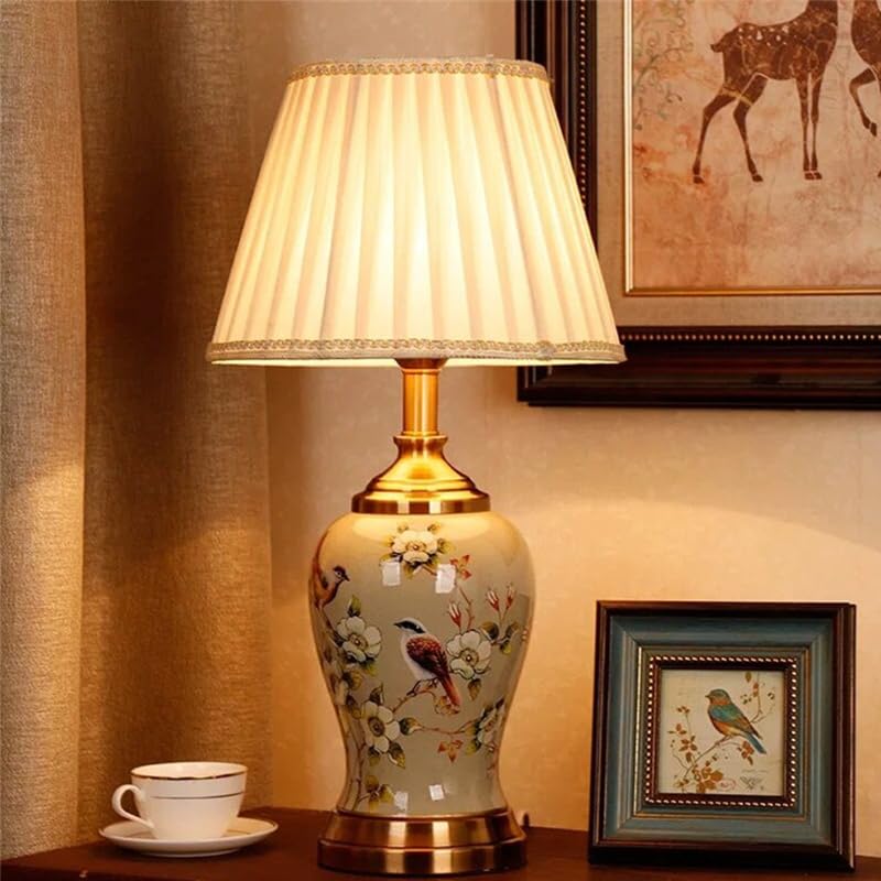 Contemporary Flowers and Birds Ceramics Table Lamp The American Village Living Room Bedroom Study Villa Hotel Bedside Desk Lamp (Style 17) — image 1