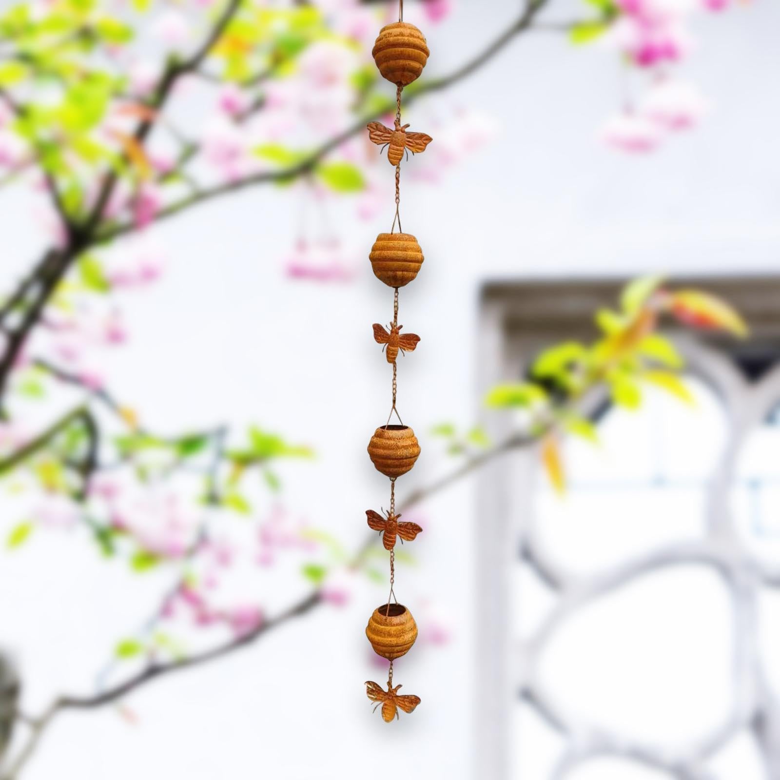 MYCENSE Rain Catching Chain for Gutters, Water Diverter, Sturdy Vintage Design, Replacement Downspout 47.27