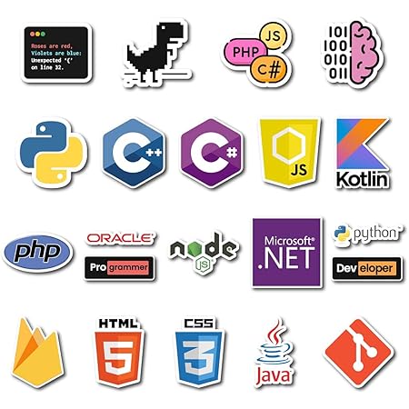 Careflection | Coding/Programming Sticker Decals - Pack of 16 (Vinyl ...