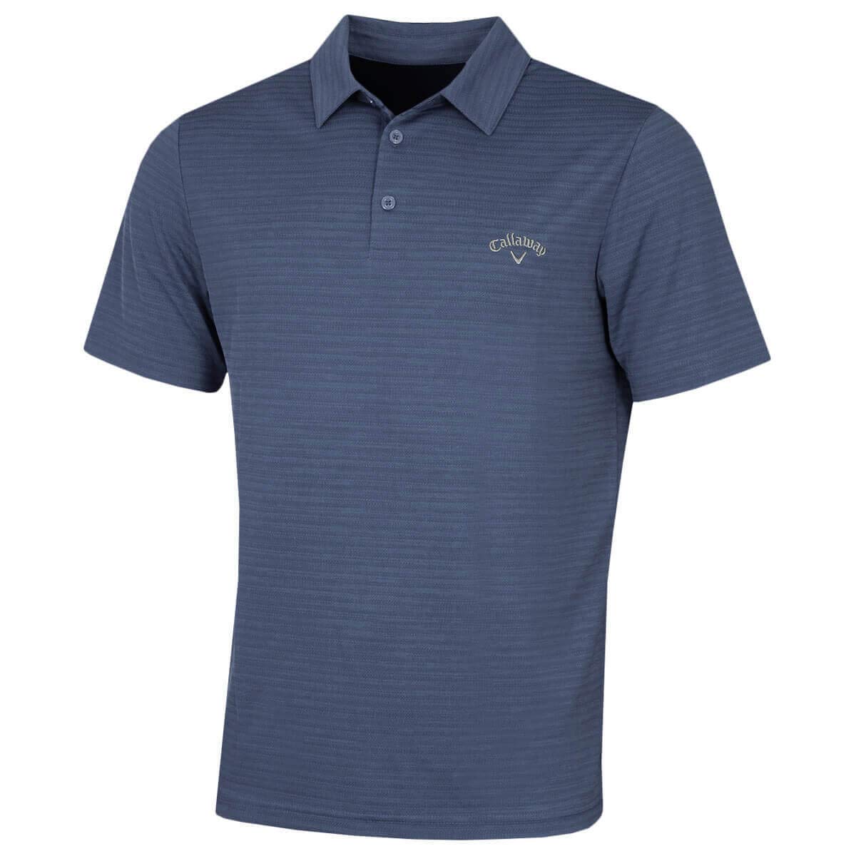 Callaway Mens Herringbone Golf Polo Shirt Peacoat S