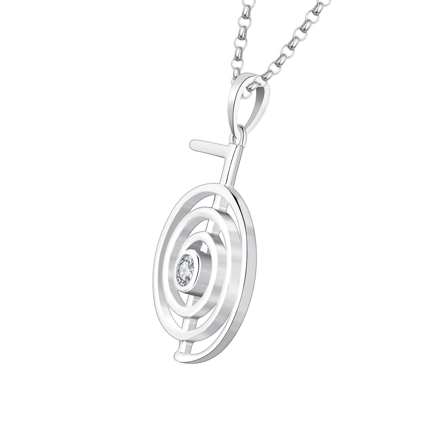 JO WISDOM Collar Reiki Cho Ku Rei Plata de ley 925,Colgante Curación Energía Yoga Power con AAA circonita