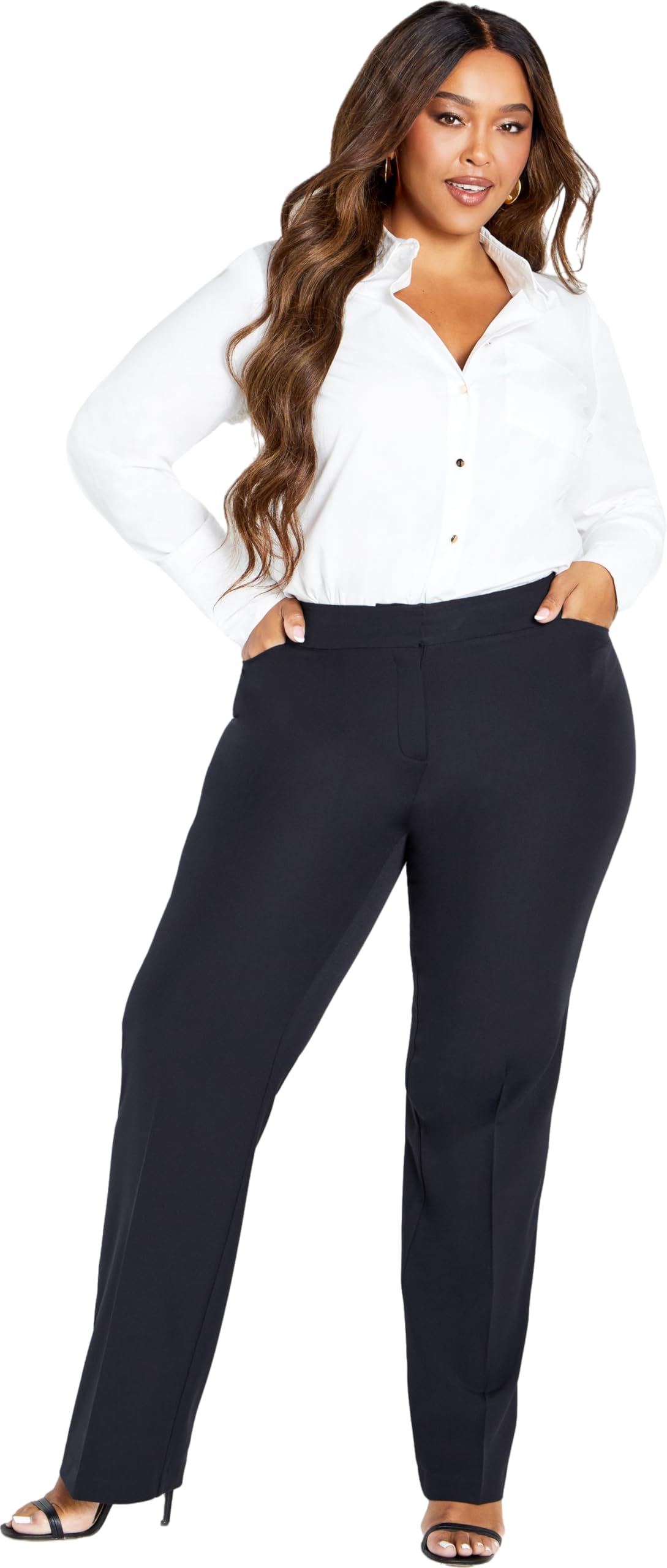 Avenue Womens Plus Size Cool Hand Trouser