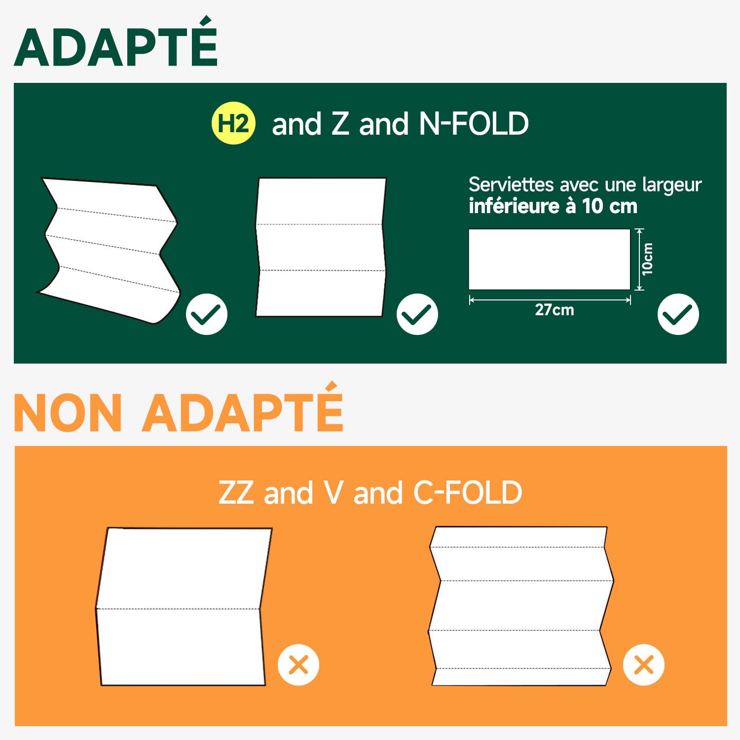 anydry Distributeur de Serviettes en Papier Commercial monté sur Mur – Capacité de 400 Feuilles, INOX Brossé, verrouillable,multifold/Z-Fold (Taille pliée ≤ 27 cm x 10 cm) Brossé