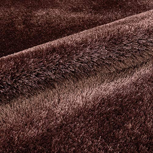 Image of Tauhid Carpet Handmade Super Soft Shag Carpet Rug Microfiber Area Carpet Rug for Living Room, Bedroom, Home Decor 2x5 feet Runner Brown.
