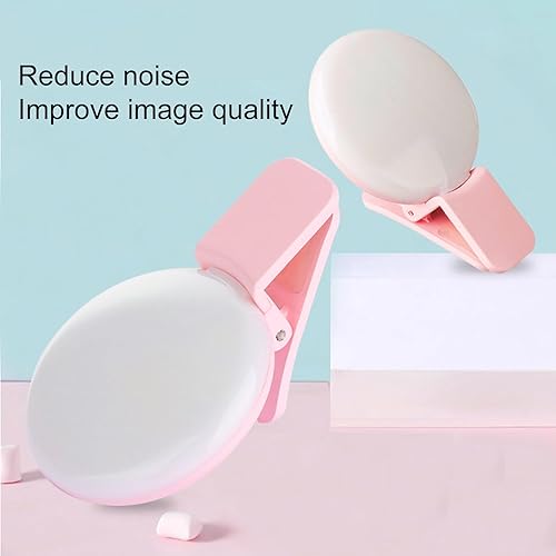 Miniatura 4 de GIFZES Luz LED para selfie para teléfono, anillo de luz para selfie con clip, 3 niveles de luz ajustable, iluminación flash USB recargable para